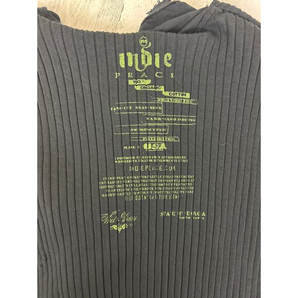 Indie Peace Women’s M Black Handmade Long Sleeve Boho Hoodie Top Rare - Picture 6 of 7